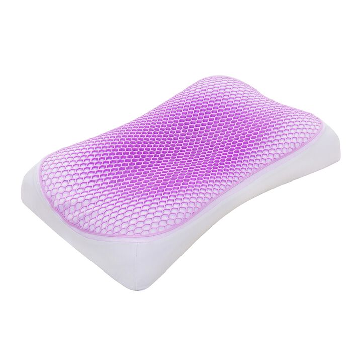 Rely Pillow, Dense Memory Foam and TPE Support, Ergonomic Shape, 15x25 - Benzara