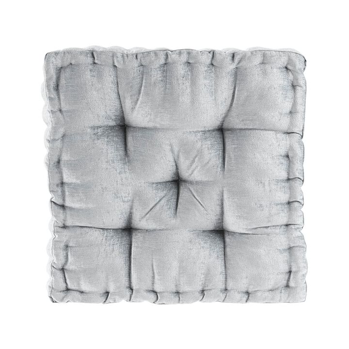 Gracie Mills Elara Textured Poly Chenille Square Floor Pillow Cushion