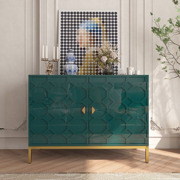 26.2 in. H Freestanding Storage Cabinet 2-Door Accent Cabinet in Blue