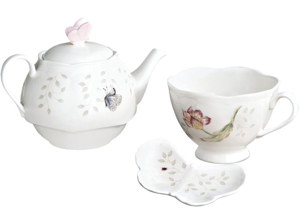 Lenox Butterfly Meadow Teapot with Lid, White