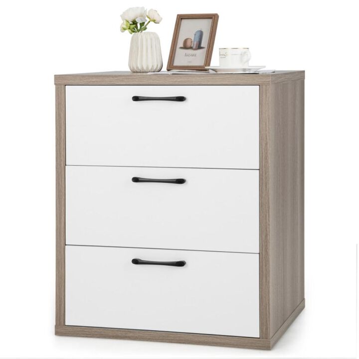 Hivvago 3 Slide-out Drawers Modern Dresser with Wide Storage Space