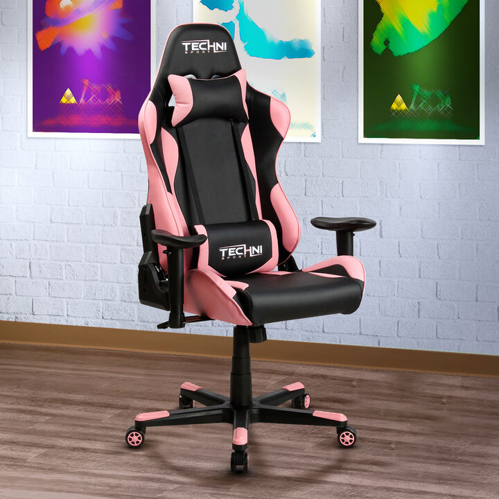 Streamdale Ergonomic High Back Racer Style Pc Gaming Chair, Pink