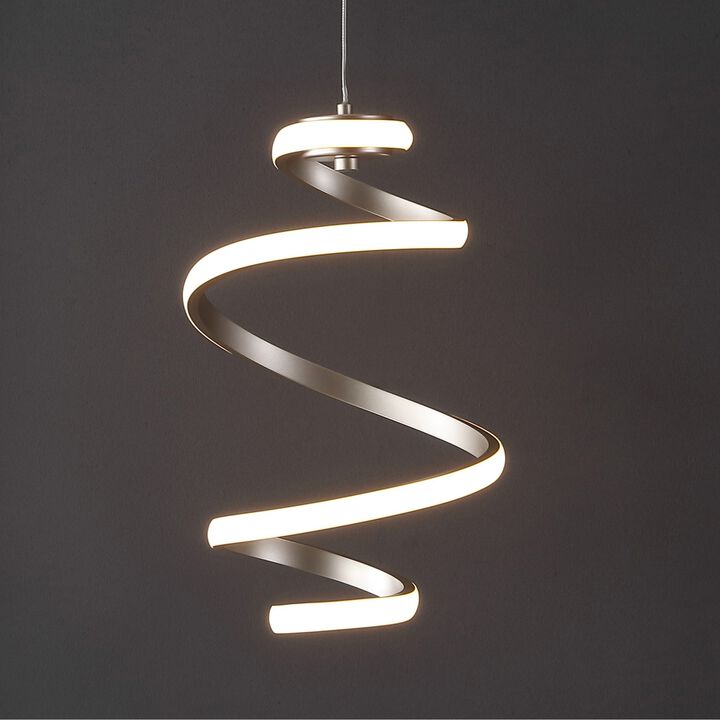 Whirl 11" 1-Light Modern Minimalist Aluminum/Iron Abstract Integrated LED Pendant