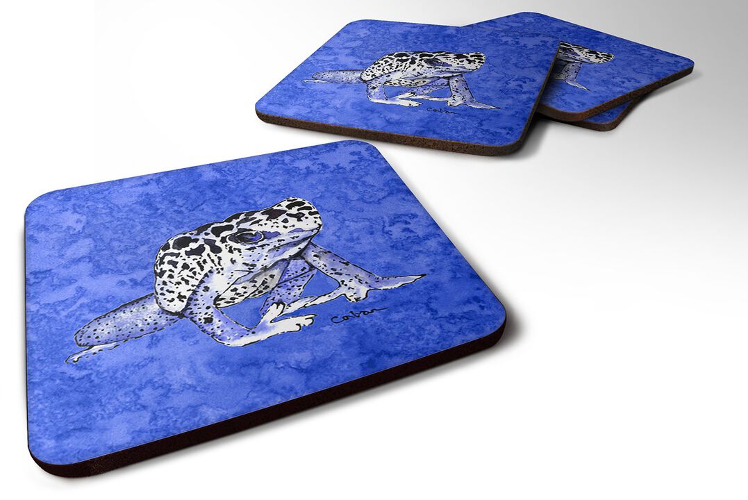 Caroline's Treasures 8687FC Frog Foam Coasters (Set of 4), 3.5 H x 3.5 W, Multicolor
