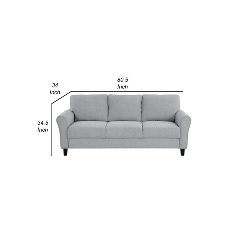Engi Accent Sofa, Smooth Gray Polyester, Attached Back Cushion - Benzara