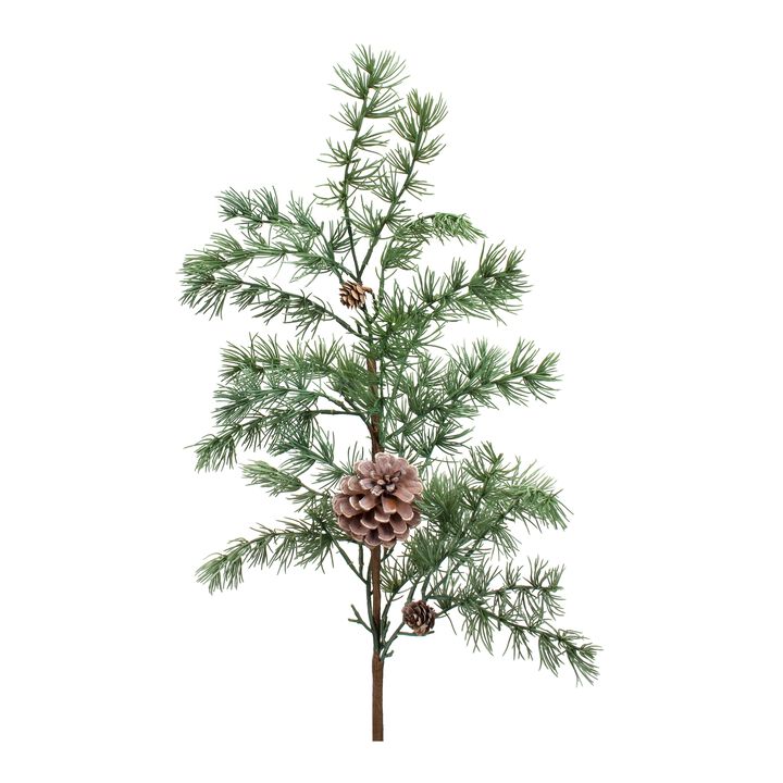 Pine Foliage Spray Set of 6 with Pinecones for Seasonal Wreaths and Centerpieces