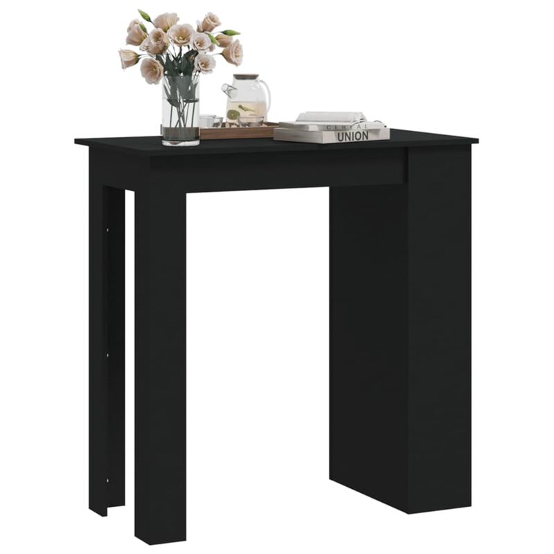 vidaXL Bar Table with Storage Rack Black 40.2"x19.7"x40.7" Chipboard