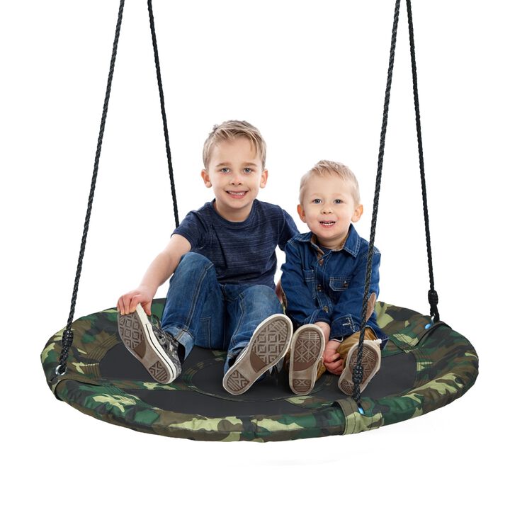 Flying Saucer Tree Swing Outdoor Play Set with Adjustable Ropes – Fun for Kids and Adults