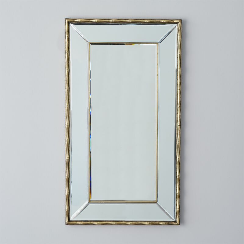 Bamboo Mirror - Brass