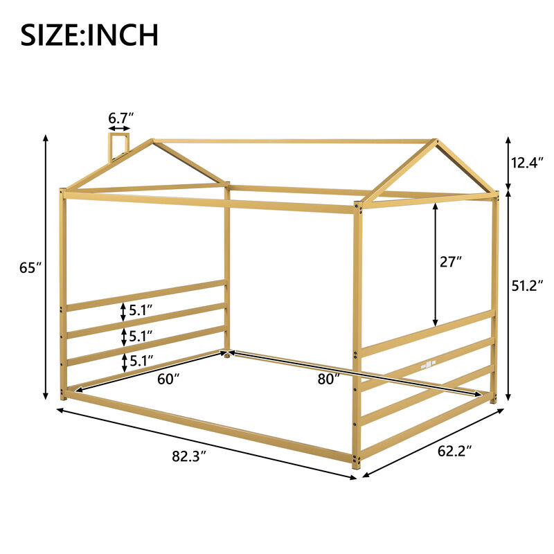 Merax Metal House Shape Platform Bed