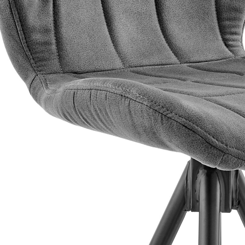 Catalina Bar Height Bar Stool in Charcoal Fabric and Balck Finish