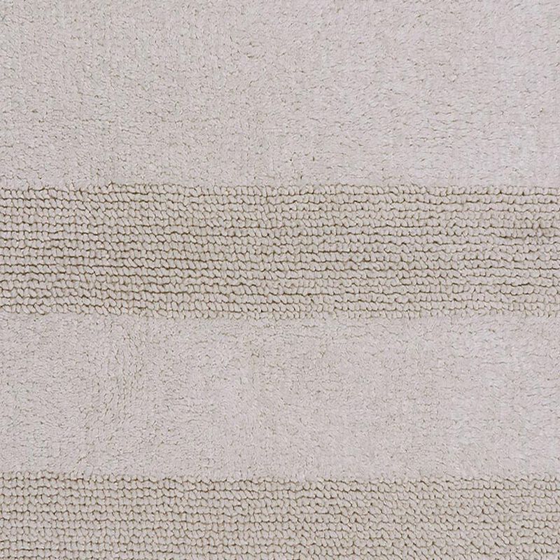 Splendid Striped Soft Plush Cotton Bath Rug 22" X 60" Ivory by Castle Hill London