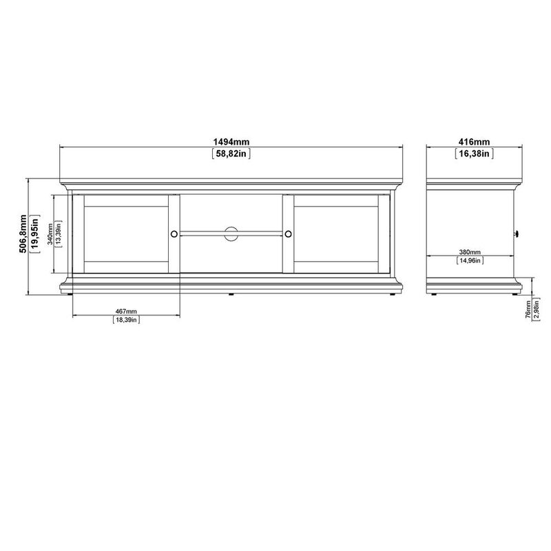 Tvilum Sonoma 2 Sliding Door TV Stand, White
