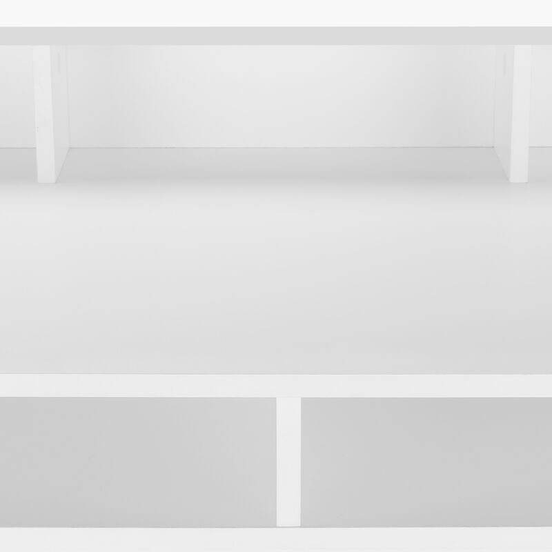 Monarch Specialties I 7701 Computer Desk, Home Office, Standing, Storage Shelves, 48"L, Work, Laptop, Metal, Laminate, White, Contemporary, Modern