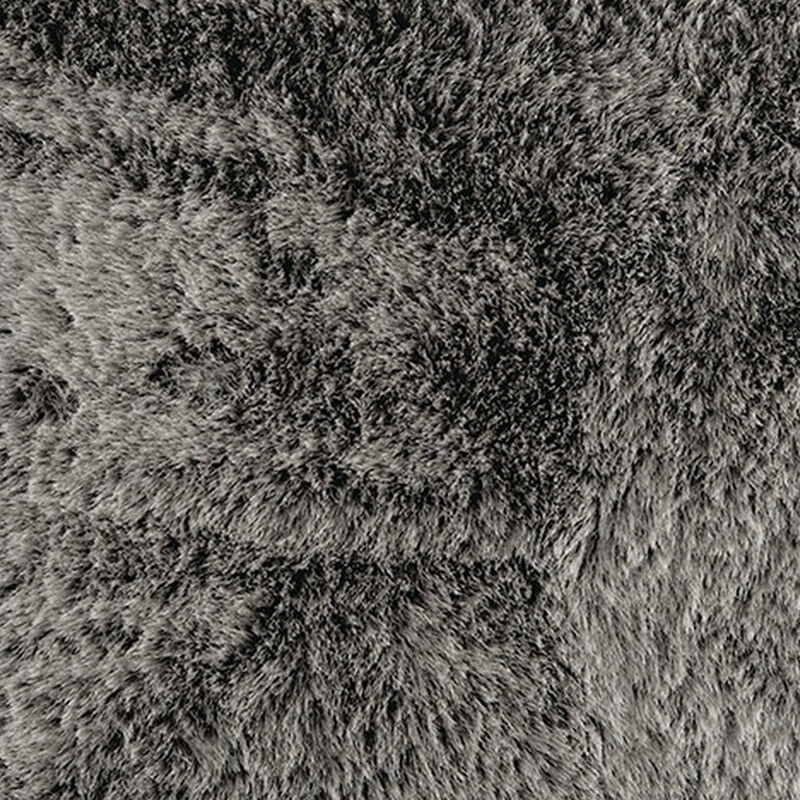 Dift Square Accent Throw Pillow, 20 Inch, Dark Gray Faux Rabbit Fur - Benzara