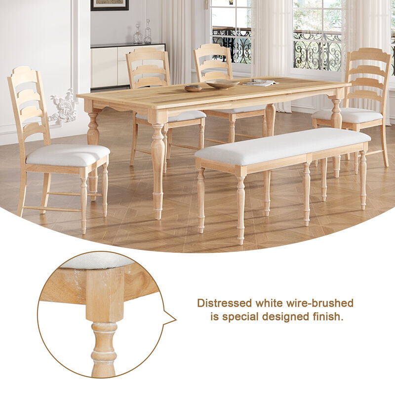 Merax Vintage Traditional 6-Piece Dining Set