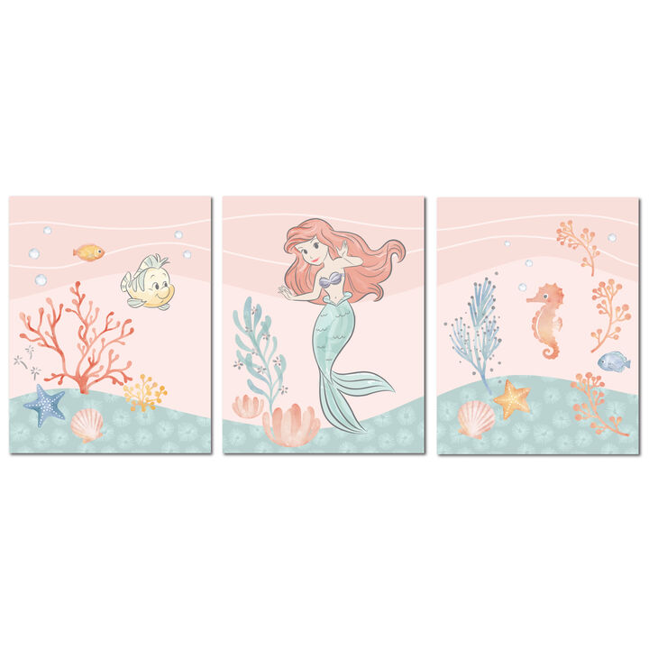 Bedtime Originals Disney Baby The Little Mermaid 3-Piece Unframed Wall Art