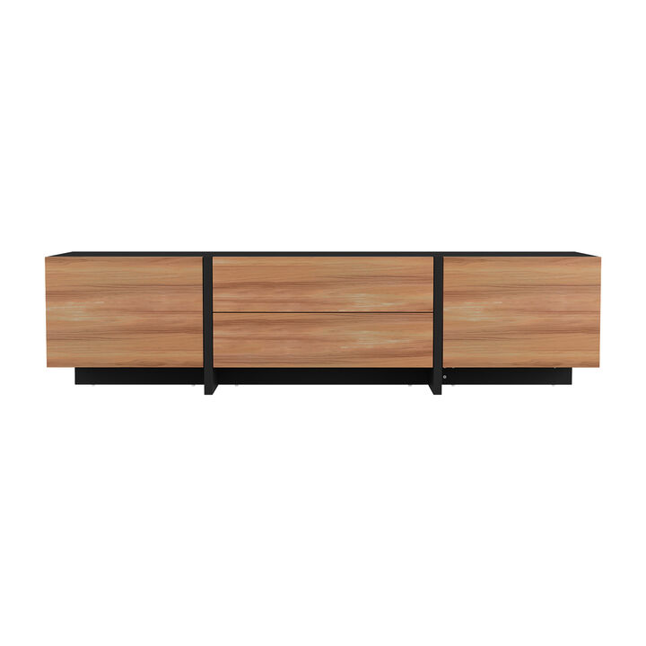 FUFU&GAGA Modern TV Stand with Storage Cabinets & Drawers, 78.7" Entertainment Center for Living Room, (78.7" W x 19.7" H x 15.4" D), Brown