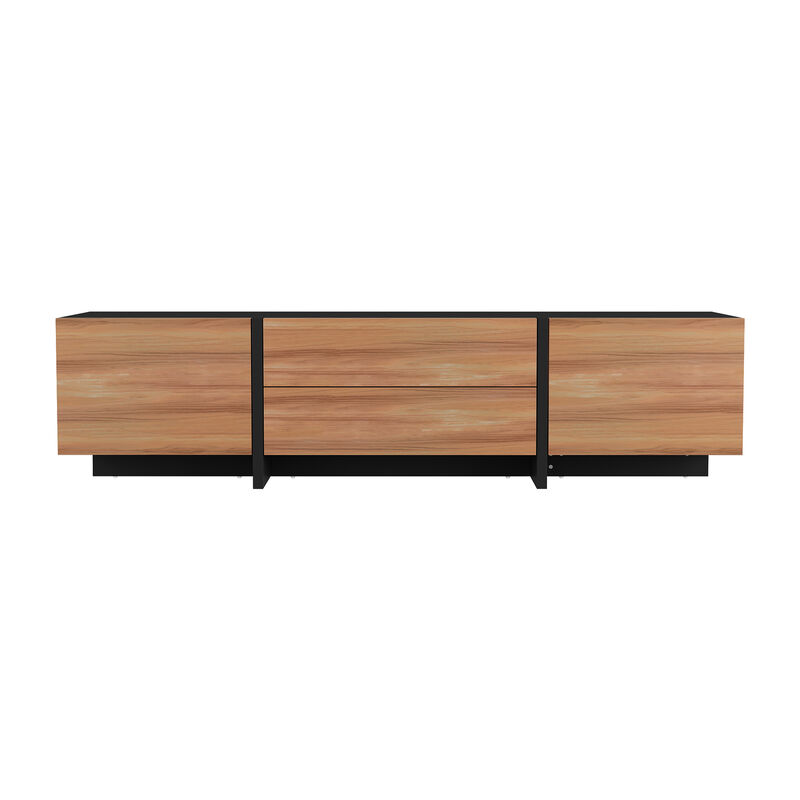 FUFU&GAGA Modern TV Stand with Storage Cabinets & Drawers, 78.7" Entertainment Center for Living Room, (78.7" W x 19.7" H x 15.4" D), Brown