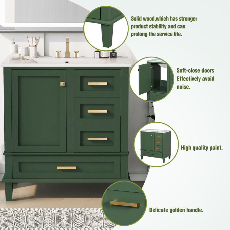 Merax Modern Bathroom Cabinet Vanity with Sink