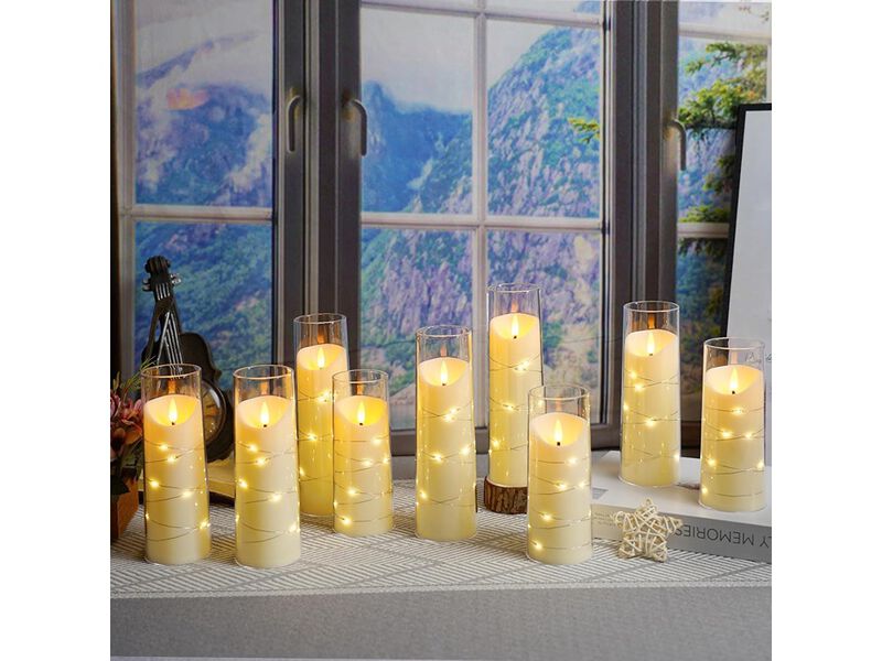 Eebuss Flameless Candles,Pack of 9 Battery Operated Candles
