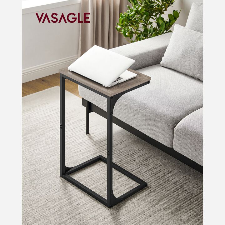 Sofa Side Table with C-Shaped Metal Frame Design