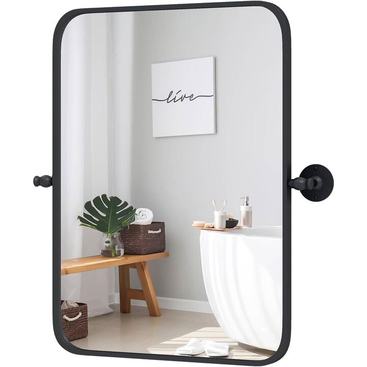 Modern Bathroom Wall Mirror with Tilt Function and Sleek