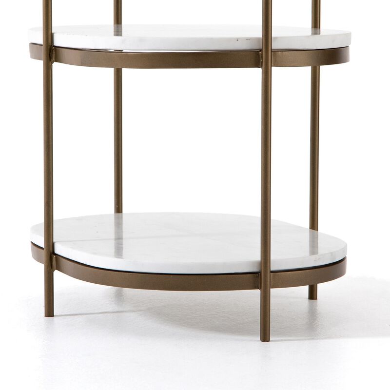 Felix Oval Nightstand in Antique Brass