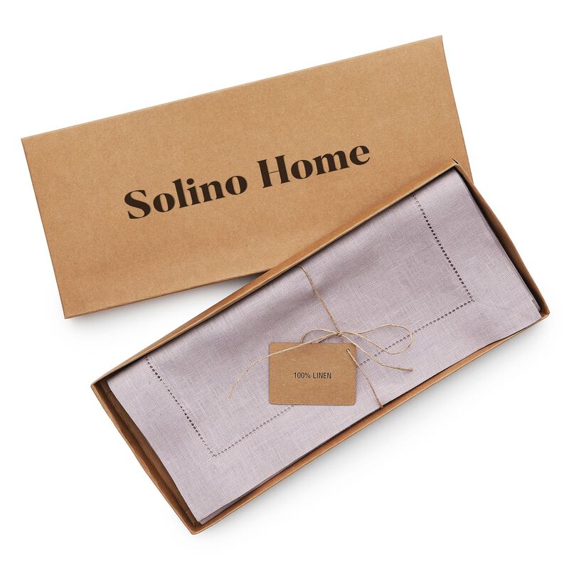 Solino Home 100% Pure Linen Table Runner | Classic Hemstitch for Thanksgiving, Christmas