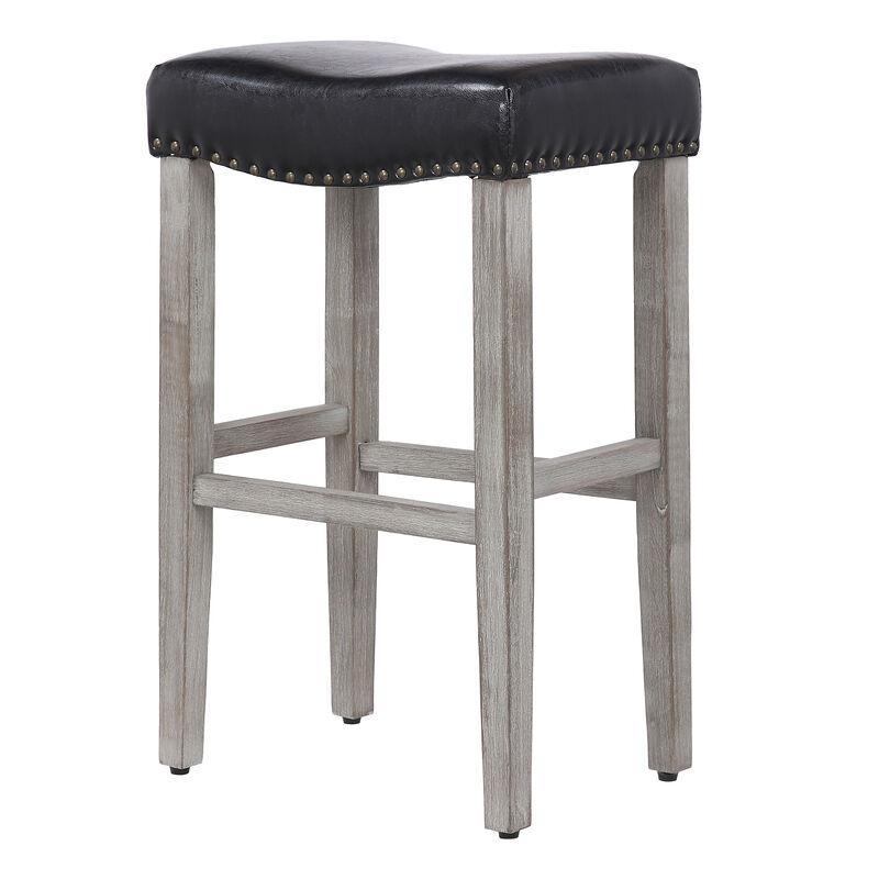 WestinTrends 29" Upholstered Backless Saddle Seat Bar Stool