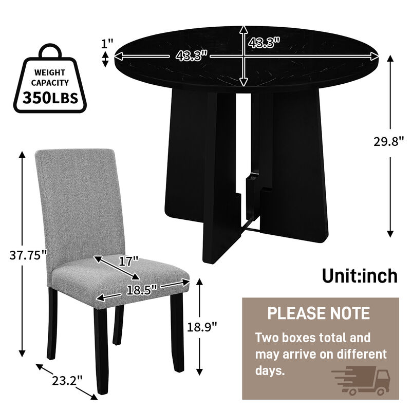 Merax 5-Piece Round Dining Table Chairs Set