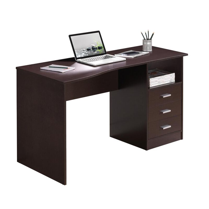 Techni Mobili Classic Computer Desk with Multiple Drawers. Color: Wenge