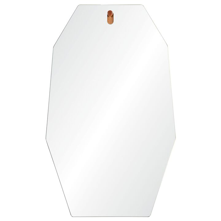 34.5" Silver Finished Unframed Beveled Octagonal Wall Mirror