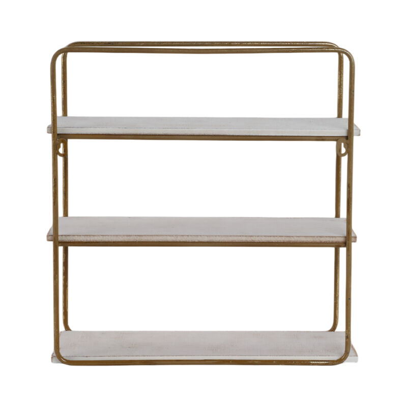 3 Tier Wall Shelf, Gold