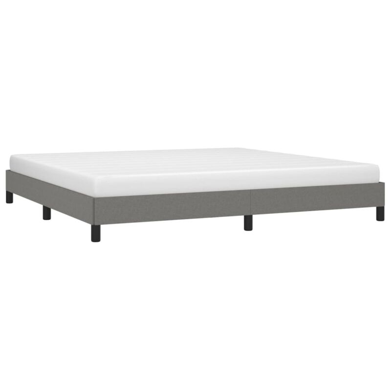 vidaXL Bed Frame Dark Gray 76"x79.9" King Fabric