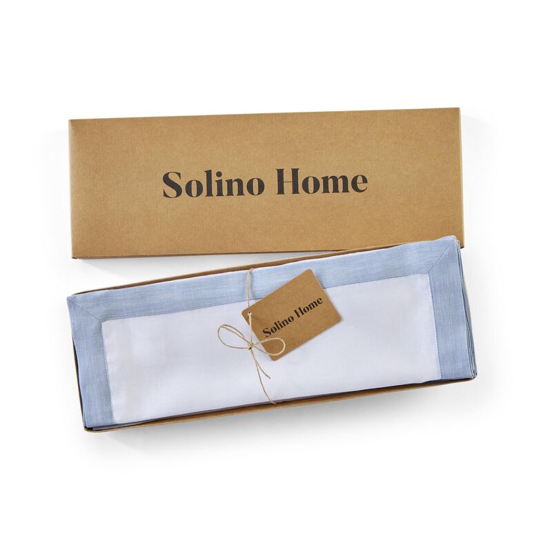 Solino Home 100% Pure Linen Placemats 14 x 19 Inch Set of 4 |Classic