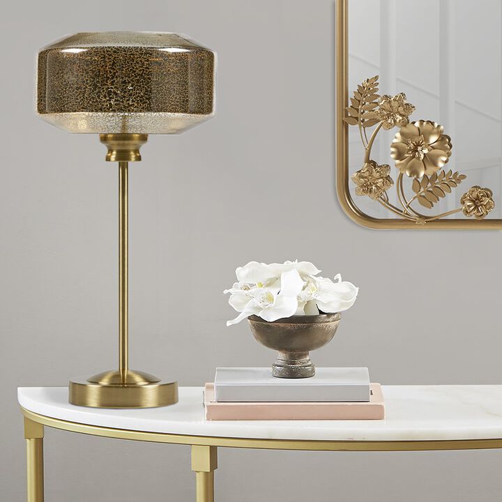 Gracie Mills Escobar Glistening Mercury Glass 17-Inch Table Lamp
