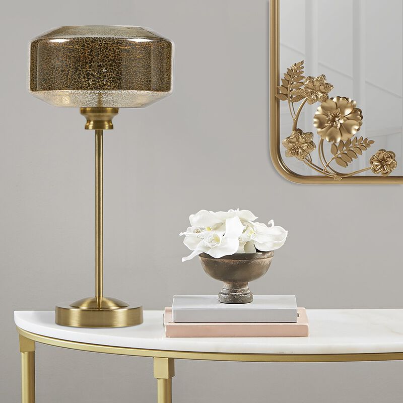 Gracie Mills Escobar Glistening Mercury Glass 17-Inch Table Lamp
