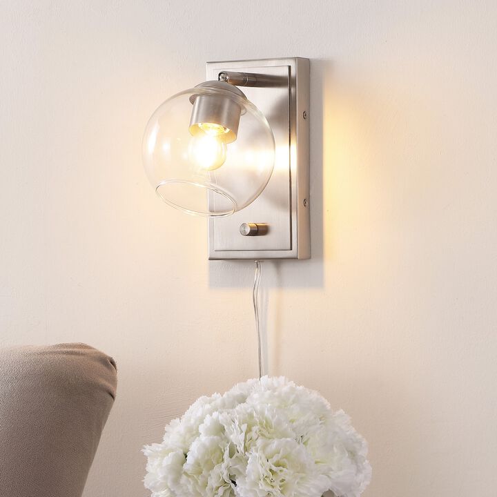 Hugo Minimalist Modern Plug In Or Hardwired Adjustable Iron LED Wall Sconce with Rotary Dimmer