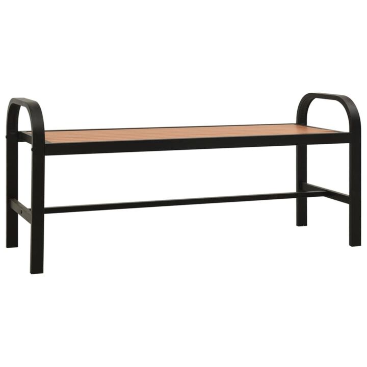 vidaXL Patio Bench 49" Steel and WPC Brown and Black