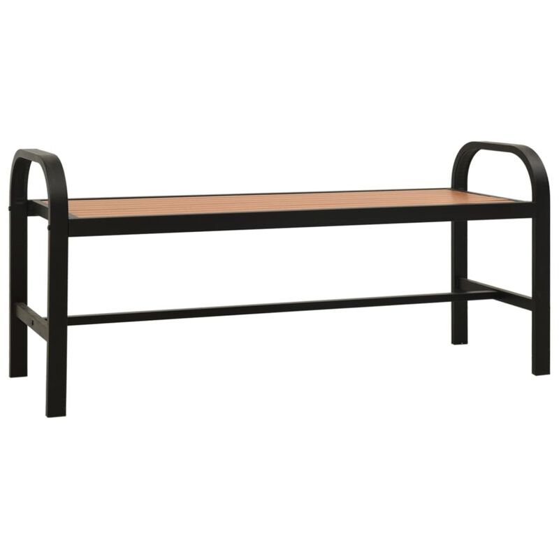 vidaXL Patio Bench 49" Steel and WPC Brown and Black