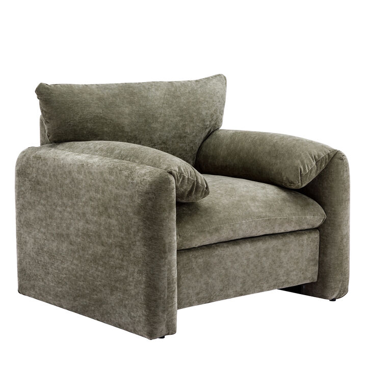 Modern Style Chenille Oversized Armchair Accent Chair Single Sofa Lounge Chair 38.6'' W for Living Room