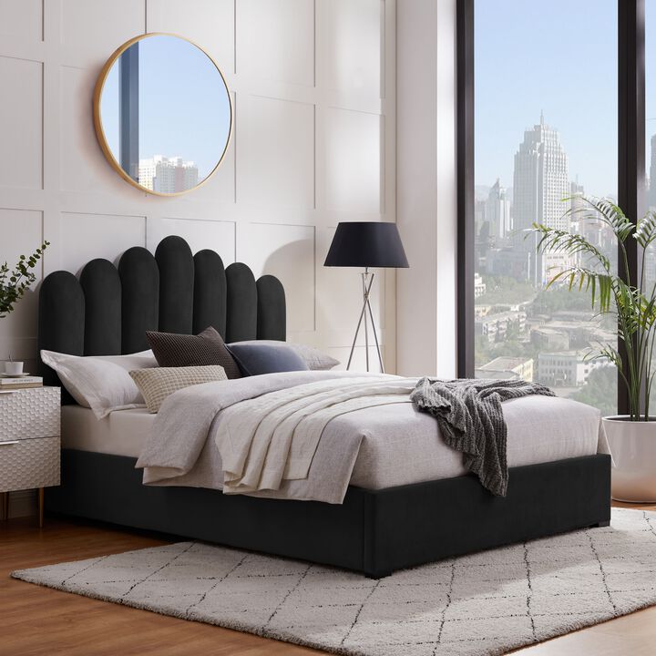 Inspired Home Goldy Velvet Platform Bed