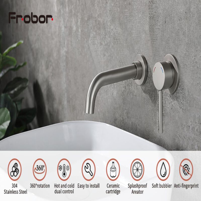 Wall-Mount Faucet for Bathroom Sink or Bathtub, Stylish and Space-Saving Design