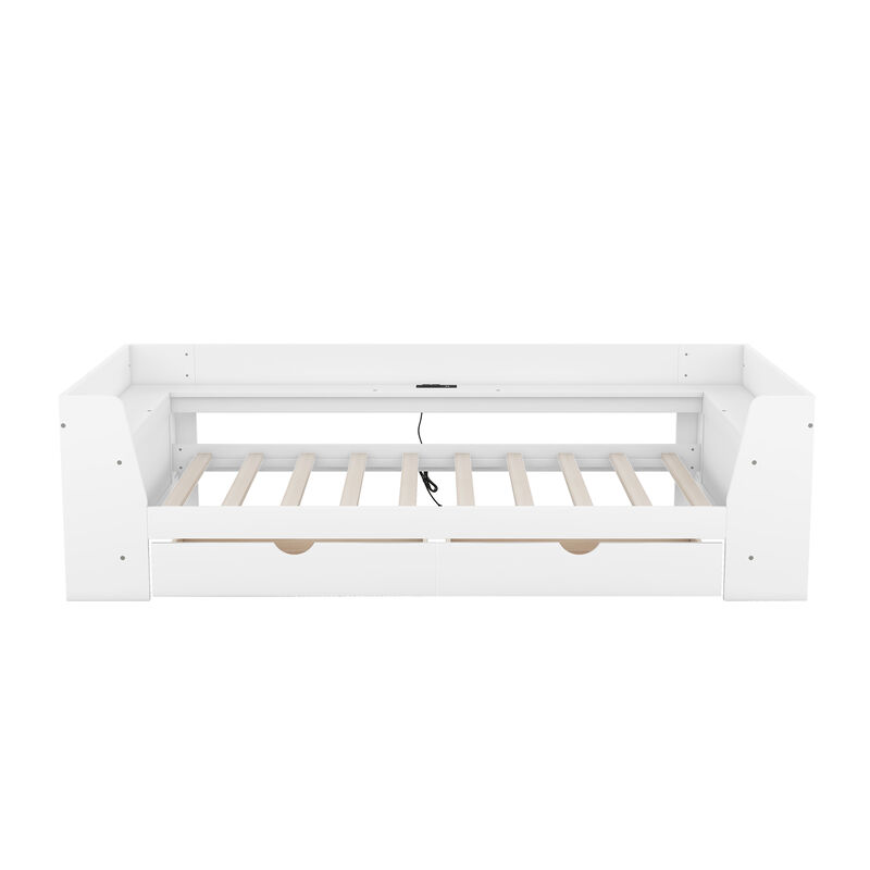 Merax Daybed Bed with Shelves and Drawers