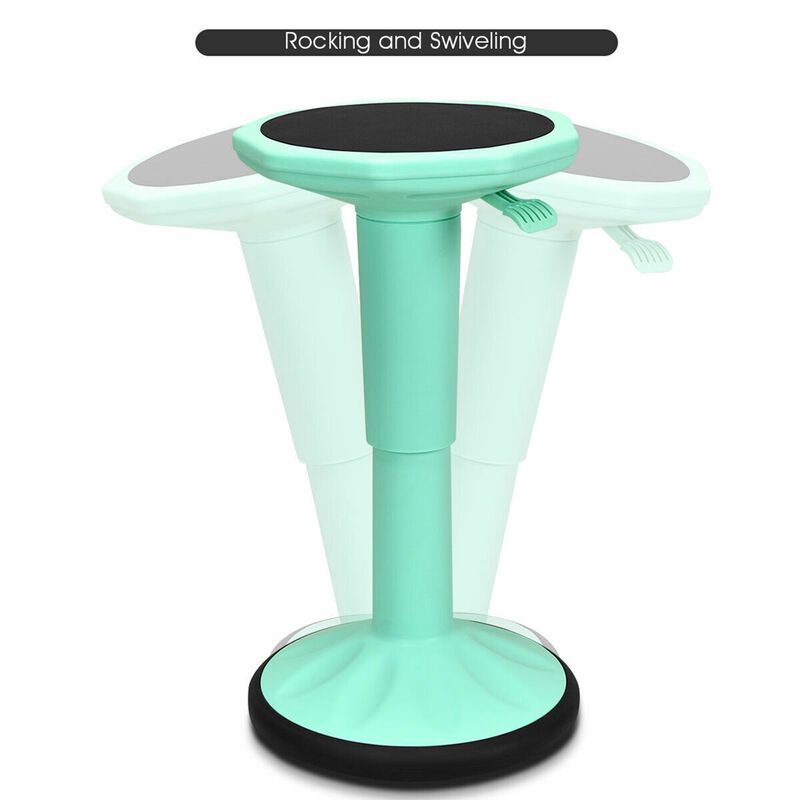 Costway Wobble Chair Height Adjustable Active Learning Stool Sitting Home Office Green Backless Silicone