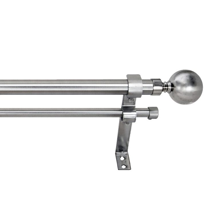 Imperial Ball Double Curtain Rod Set, Adjustable Length from 72" to 144"