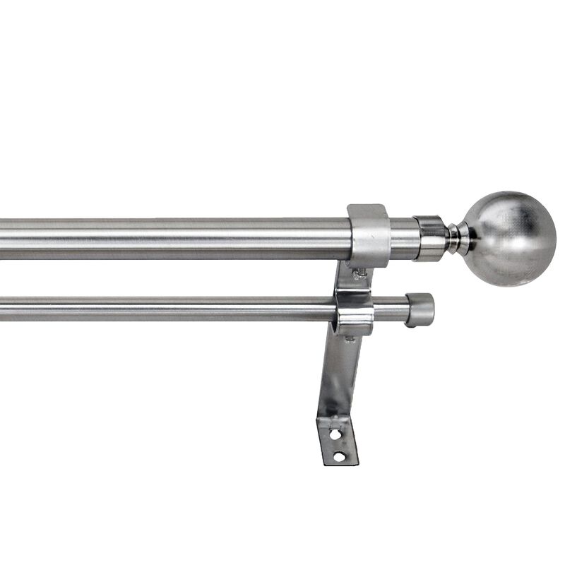 Imperial Ball Double Curtain Rod Set, Adjustable Length from 72" to 144"
