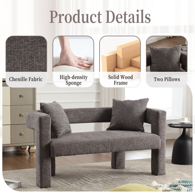 Merax Modern Chenille Loveseat Sofa