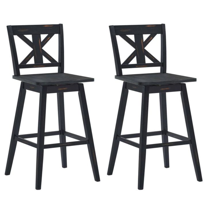 Hivvago Set of 2 360-Degree Swivel Bar Stools for Home Restaurant